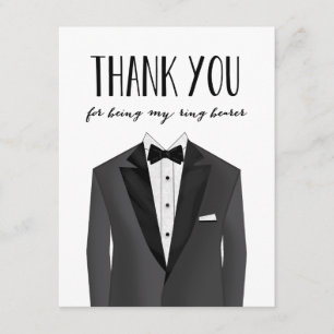 Tuxedo Thank You Ring Bearer Groomsman Card