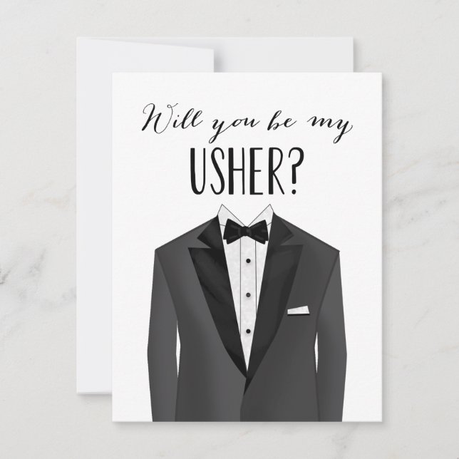 Tuxedo Usher | Groomsman Invitation (Front)