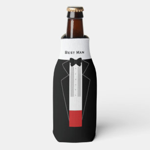 Tuxedo Wedding Best Man Bottle Cooler