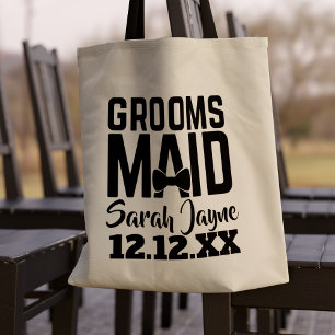 Tuxedo Wedding Bow Tie Groomsmaid Tote Bag