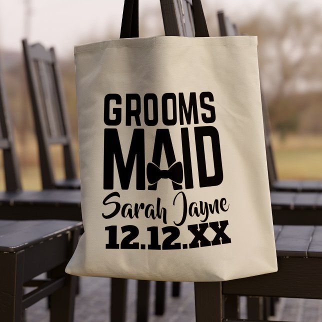 Tuxedo Wedding Bow Tie Groomsmaid Tote Bag (Creator Uploaded)