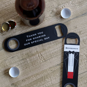 Tuxedo Wedding Bridesman Thank You Bottle Opener