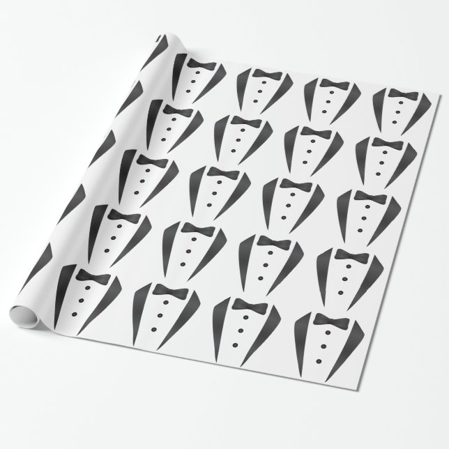 Tuxedo wedding gifts and props for groom wrapping paper (Unrolled)