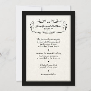 Tuxedo Wedding Invitation on Cream Paper