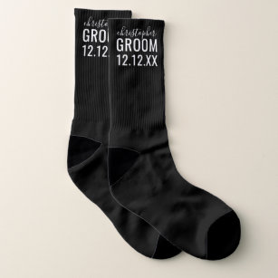 Tuxedo Wedding Personalized Groom Black Socks