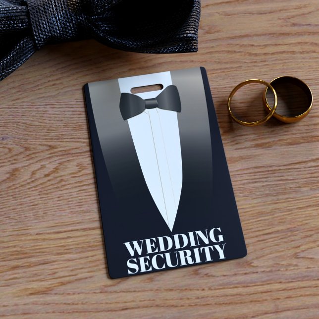 Tuxedo Wedding Security Badge ID Badge (A tuxedo security badge perfect for your ring bearer. Just add your details on the reverse)