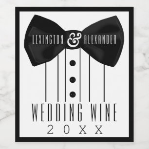 Tuxedo Wedding Wine Bottle Label