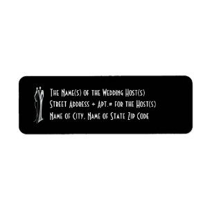 Tuxedo - White on Black Return Address Label