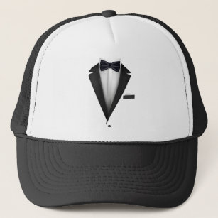 Tuxedo  with Blue Bowtie For Weddings And Special Trucker Hat