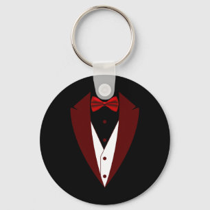 Tuxedo With Bow Tie Funny - Halloween Groom Costum Key Ring
