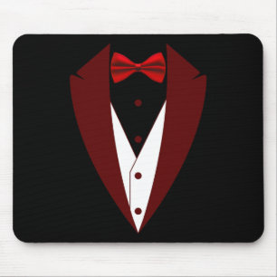 Tuxedo With Bow Tie Funny - Halloween Groom Costum Mouse Pad