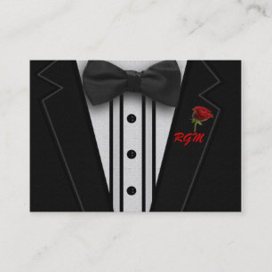 Tuxedo with Bow Tie Monogram Business Card