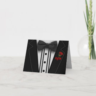 Tuxedo with Bow Tie Monogram Note Card