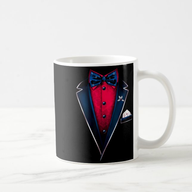 Tuxedo With Bowtie For Christmas And Special Occas Coffee Mug (Right)