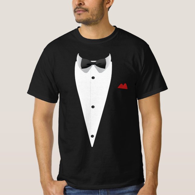 Tuxedo with Bowtie For Weddings New Year's Eve T-Shirt (Front)