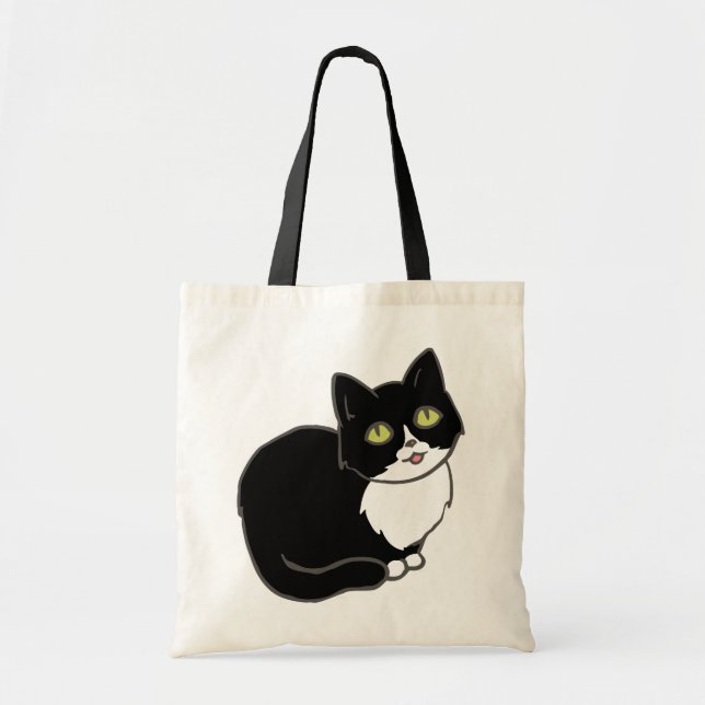 Tuxie Tuxedo Cat Tote Bag (Front)