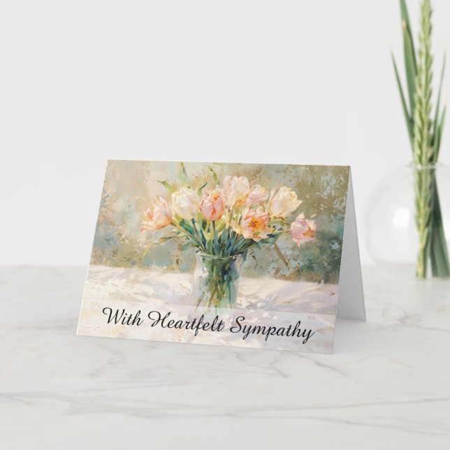 *~* TV2 Still Tulips Vase Sympathy Love Light Card (Front)