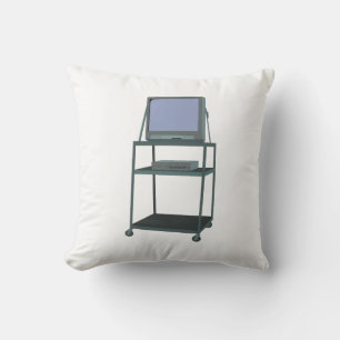TV and VCR cart Classroom 80s 90s Funny School Cushion