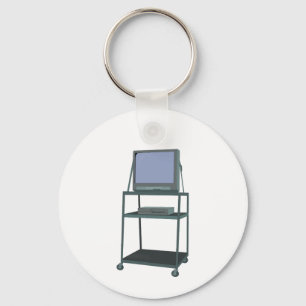TV and VCR cart Classroom 80s 90s Funny School Key Ring