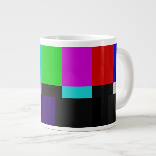TV bars colour test Large Coffee Mug (Front Right)