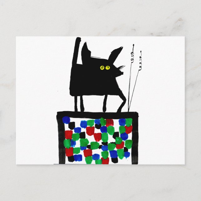 TV Cat Postcard (Front)