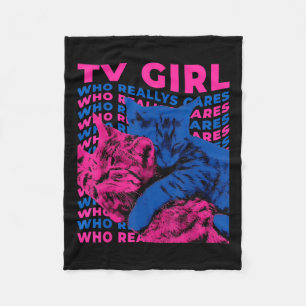 Tv Girl Album Frenchs Exit Who Really Cares Cat Tv Fleece Blanket