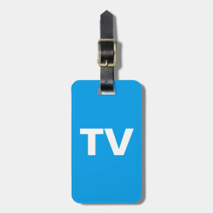 TV Luggage Tag w/ leather strap