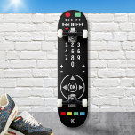TV Remote Control Black Modern Stylish Cool Skateboard<br><div class="desc">Bring the world of entertainment outdoors with this cool remote control themed skateboard. Made to look like a typical TV remote control,  the design includes buttons,  arrows,  numbers and symbols.</div>