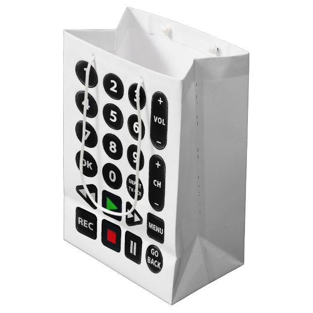 TV Remote with VCR Button  Medium Gift Bag (Front Angled)