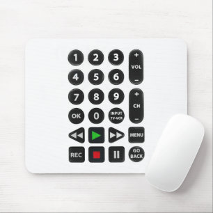 TV Remote with VCR Button Mouse Pad