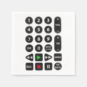 TV Remote with VCR Button Napkin
