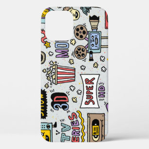 TV Series Doodles: Funny Vintage Set. iPhone 12 Case