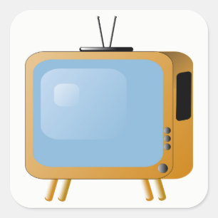 TV Set Square Sticker