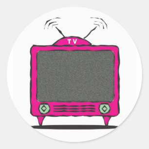 tv /  television icon classic round sticker