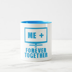 tv television tele forever together citation Two-Tone coffee mug