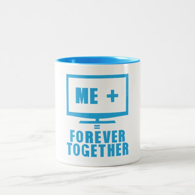 tv television tele forever together citation Two-Tone coffee mug (Center)