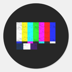 Tv Test Pattern Colour Bars Classic Round Sticker