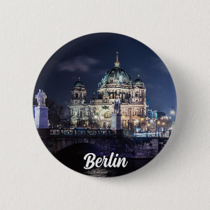 TV tower and Berlin Cathedral in Berlin, Germany 6 Cm Round Badge