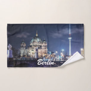 TV tower and Berlin Cathedral in Berlin, Germany Hand Towel