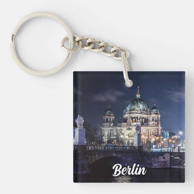 TV tower and Berlin Cathedral in Berlin, Germany Key Ring (Front)