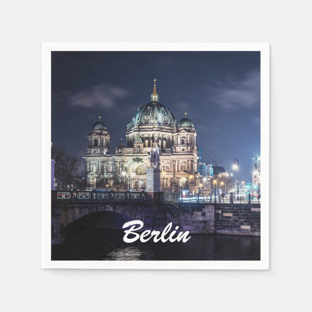 TV tower and Berlin Cathedral in Berlin, Germany Napkin (Front)