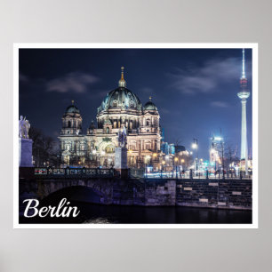 TV tower and Berlin Cathedral in Berlin, Germany Poster