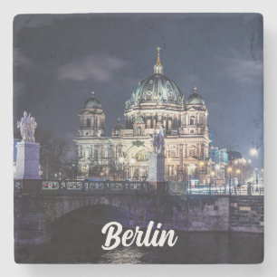 TV tower and Berlin Cathedral in Berlin, Germany Stone Coaster