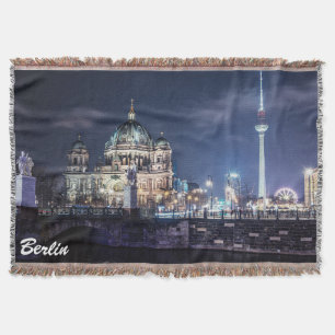 TV tower and Berlin Cathedral in Berlin, Germany Throw Blanket