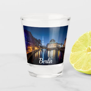 TV tower and museum island in Berlin, Germany Shot Glass