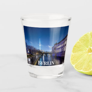 TV tower and museum island in Berlin, Germany Shot Glass