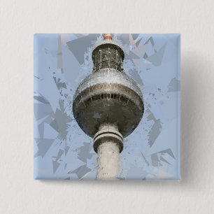 TV Tower Berlin 15 Cm Square Badge
