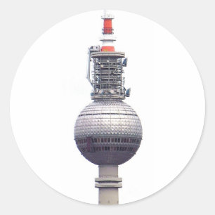 Tv Tower (Fernsehturm), Berlin,Red (tv14) Classic Round Sticker