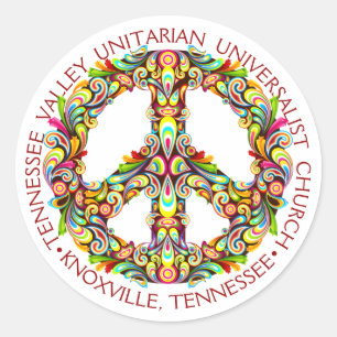 TVUUC, Beautiful Peace Symbol Classic Round Sticker