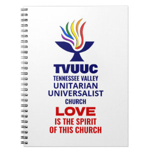 TVUUC Chalice Logo Symbol, Love is the Spirit Notebook